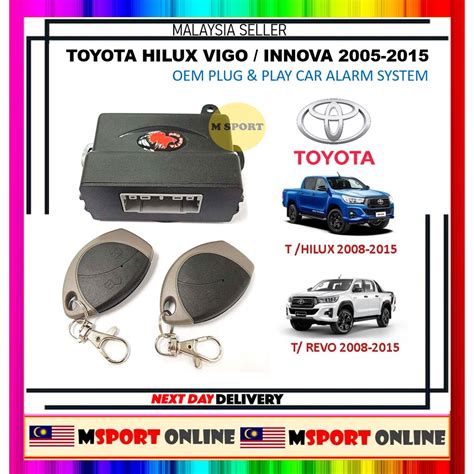 Toyota Hilux Vigo Innova Oem Plug Play Car Alarm System