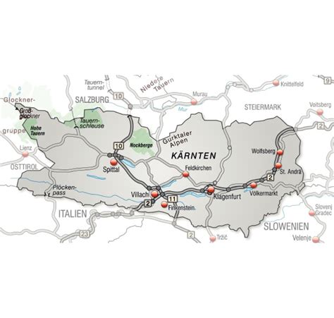 Map of kaernten with transport network in Grau - Stock Photo #10692425 ...