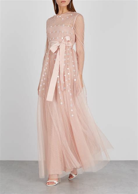 Red Valentino Blush Embellished Tulle Gown Red Valentino Dress Gowns