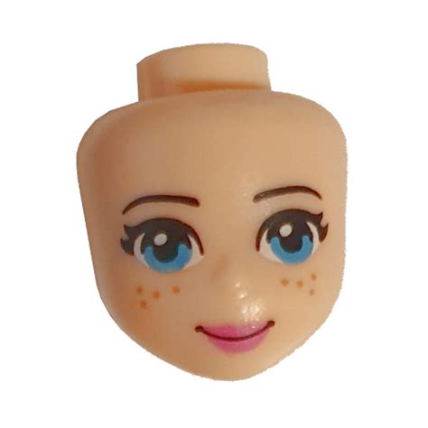 Lego Part Pr Minidoll Head With Medium Azure Eyes Freckles