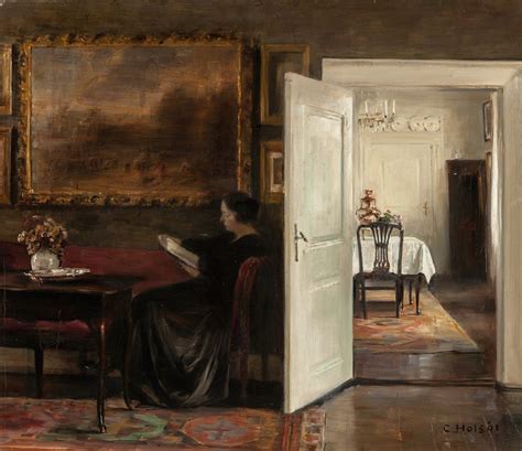 Reading On A Quiet Afternoon By Carl Holsøe Artvee