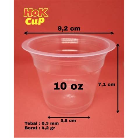 Jual Gelas Cup Plastik Datar Hok 10oz 10 Oz Isi 50pcs Shopee Indonesia