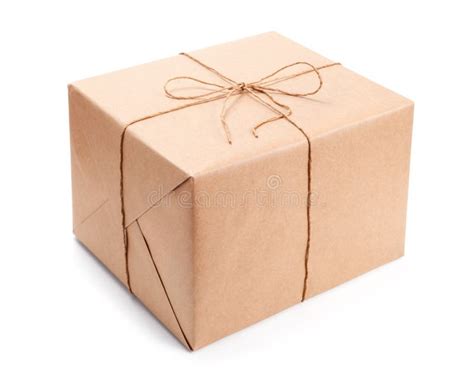 Parcel Wrapped With Brown Packing Paper Stock Image Image Of Object