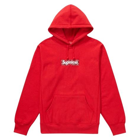 Supreme Bandana Box Logo Hooded Sweatshirt Red — Kick Game