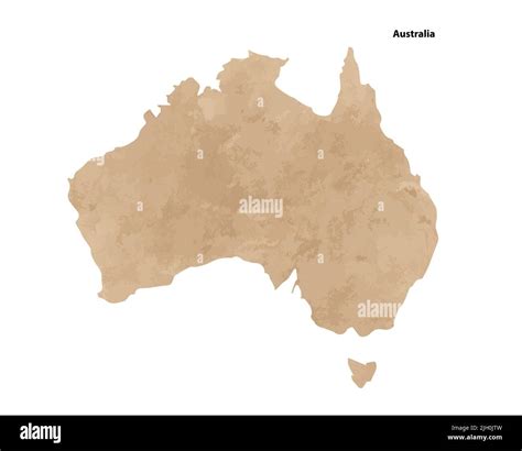 Antiguo mapa texturizado de papel de época del país de Australia