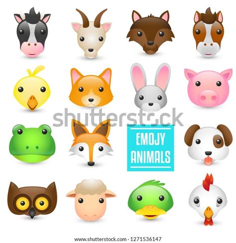 Farm Animals Farmer Emoji Illustration Face Stock Vector (Royalty Free ...