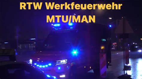 Frontblitzer Rettungswagen Der Werkfeuerwehr Mtu Man Auf