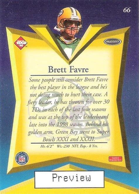 Brett Favre Collector S Edge Masters Unlisted Holofoil Preview