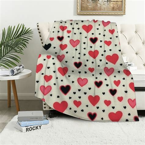 Canflashion Love Valentine Throw Blanket Confetti Hearts With Modern