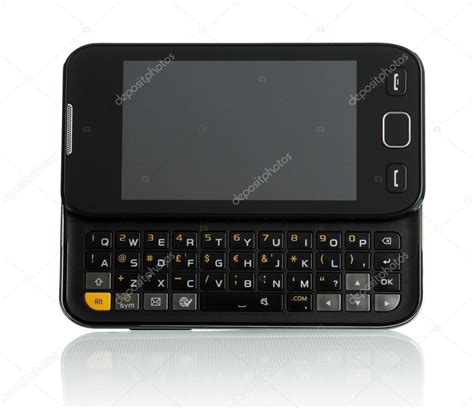 Smart phone with touch screen and sliding keyboard — Stock Photo ...