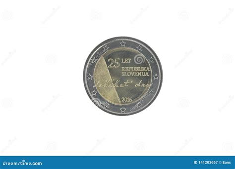 Commemorative 2 Euro Coin Of Slovenia Stock Image Image Of
