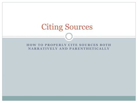 How To Citing Sources