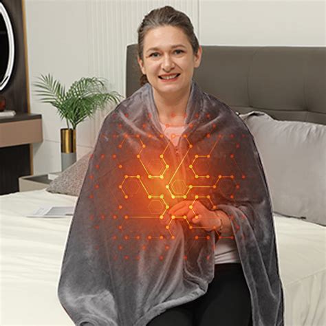 Qinghuai Portable Usb Heated Blanket Shawl Wearable Cordless Electric