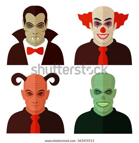 Cartoon Horror Characters Evil Clown Scary Stock Vector (Royalty Free) 363419213 | Shutterstock