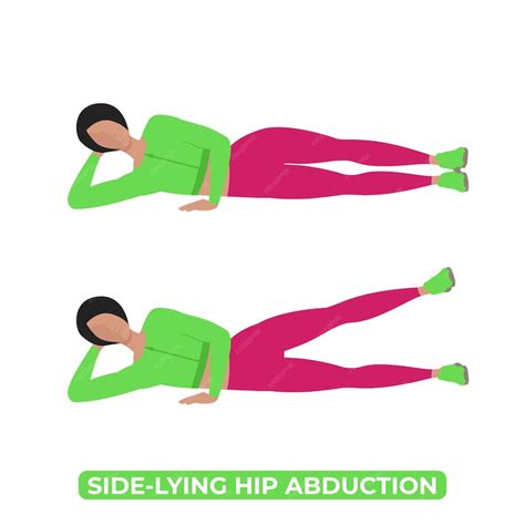 Premium Vector Vector Woman Doing Side Lying Hip Abduction Lying Side