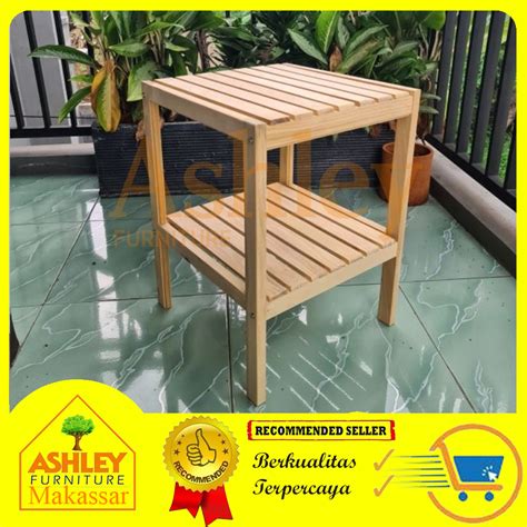 Jual Oana Wooden Shelf 2 Susun Tingkat Rak Kayu Rak Serbaguna