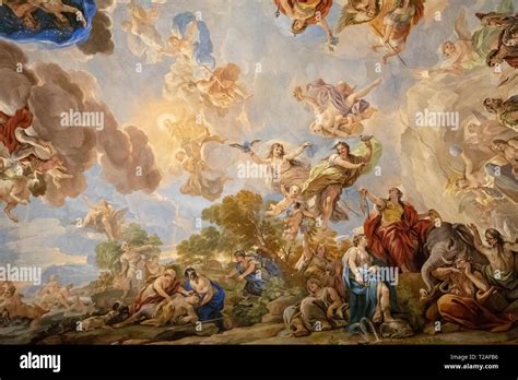 Florence Italy June 25 2018 Panoramic View Of Ceiling Interior Of