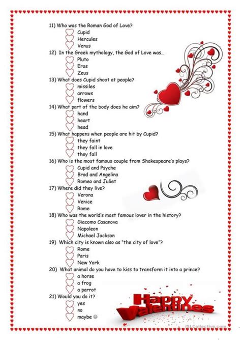 Valentine Week Quiz Quiz Answers Valentines Questions Valentine Trivia