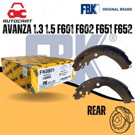 FBK BRAKE SHOE REAR FOR TOYOTA AVANZA F601 F602 F651 F652 FK0801