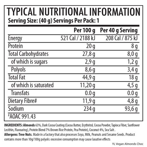 YL Protein Almonds Vegan Choc Coconut 40g Youthful Living