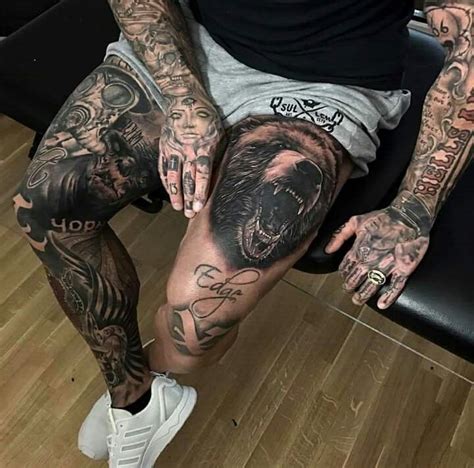 Tatoo Na Coxa E Perna Tattoo Ursos Tatuagem Masculina E Tatuagem