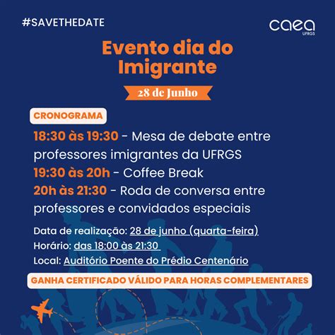 CAEA promove evento em alusão ao Dia do Imigrante UFRGS