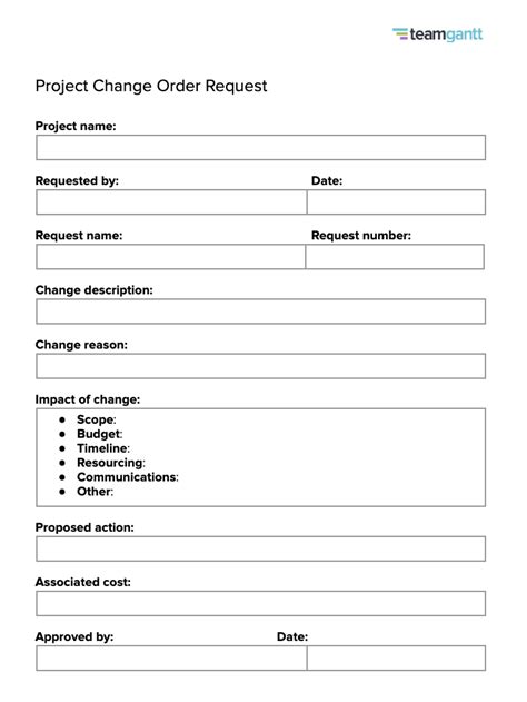 Project Change Request Template