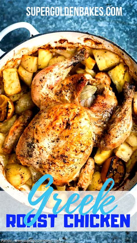 One Pot Greek Oven Roasted Chicken And Potatoes Supergolden Bakes Greek Chicken Recipes