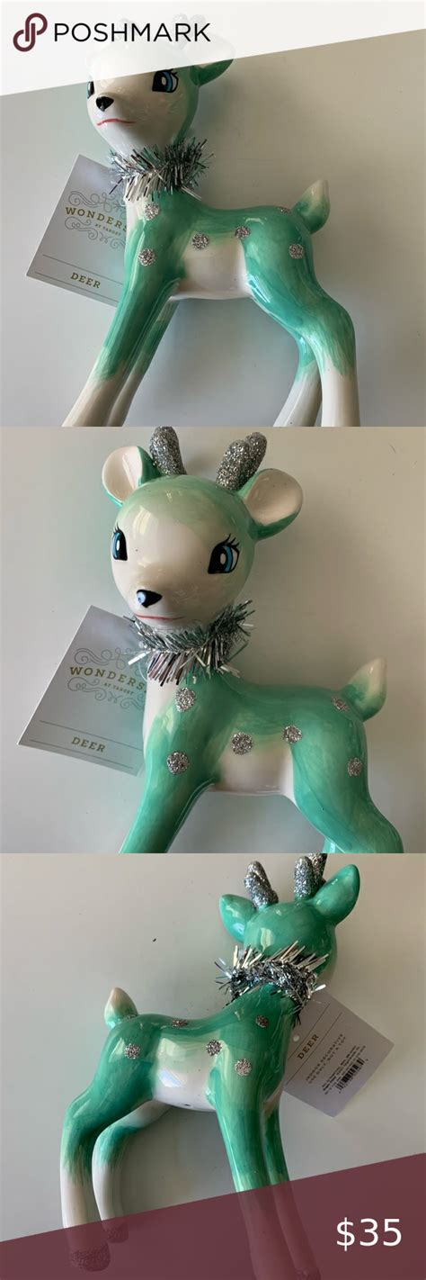 Target Wondershop Retro Style Mint Green Deer Ceramic Figurine 8