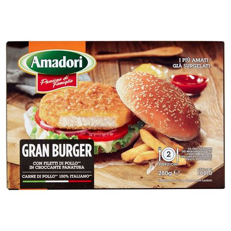 Gran Burger Con Filetti Di Pollo Panati Amadori Gr L Ecommerce