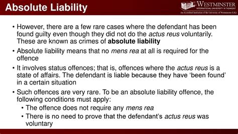 Criminal Law Lecture 4 Strict Liability By Feruza Bobokulova Ppt