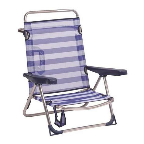 Silla De Playa Aluminio Plegable Multiposici N A Rayas X X Cm