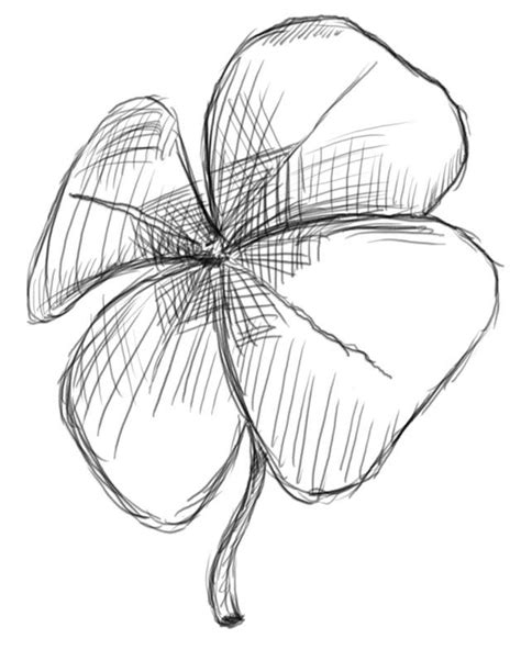 Gallery For Cool Four Leaf Clover Drawing Four Leaf Clover Drawing