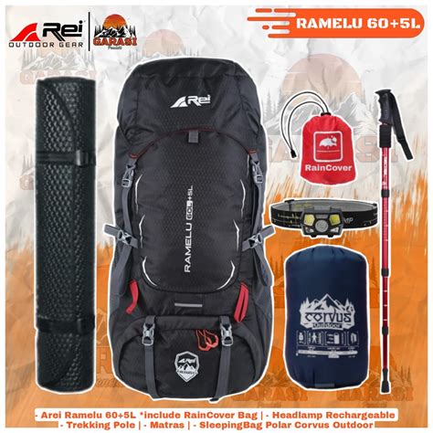 Jual Tas Gunung Carrier REI Arei Ramelu 60 5L Tas Camping Hikking