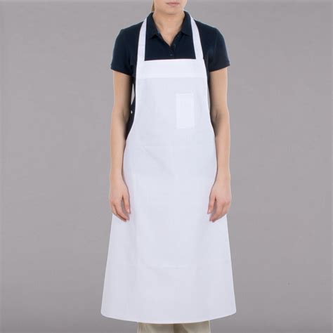 Chef Revival 610bac Customizable Economy White Cotton Bib Apron With