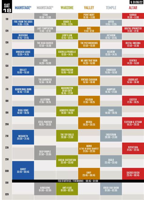 Hellfest Running Order Weekend Jour V Concerts Metal