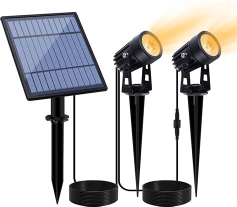 Aponuo Led Solar Spotlights W Led Solar Powered Landscape Lights Ip