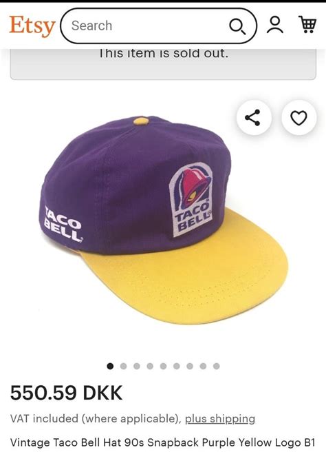 Vintage Taco Bell Hat Mulus Fesyen Pria Aksesoris Topi Di Carousell