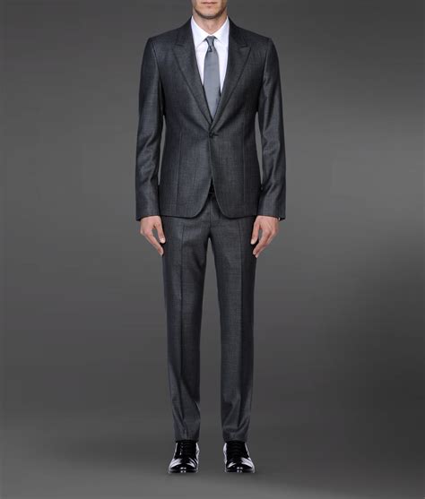 Emporio Armani Supreme Suit In Stretch Wool And Silk In Gray For Men Lyst