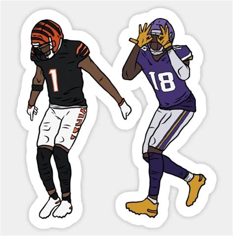 Jamarr Chase And Justin Jefferson Griddy Glossy Sticker 3 Water