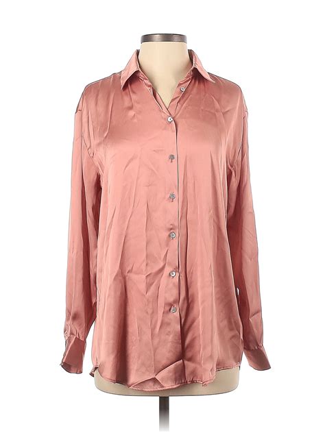 Zara Solid Colored Pink Long Sleeve Blouse Size S 58 Off Thredup