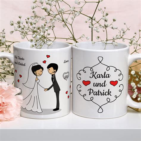 Hochzeitsgrafiken 1x Bedruckte Tasse Personalisiertes Geschenk