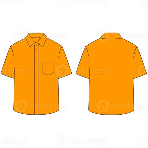 Orange Short Sleeve Shirt Dress Mockup Illustration 44817805 Png