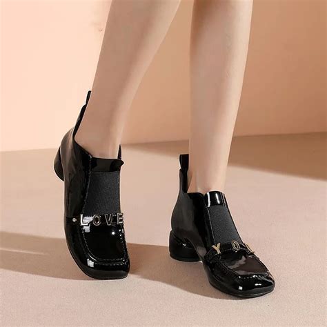 Dubeyi Patent Leather Naked Boots Woman New Autumn Chelse Shoes