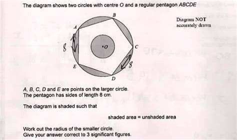 Solved The Diagram Shows Two Circles With Centre O And A Regular