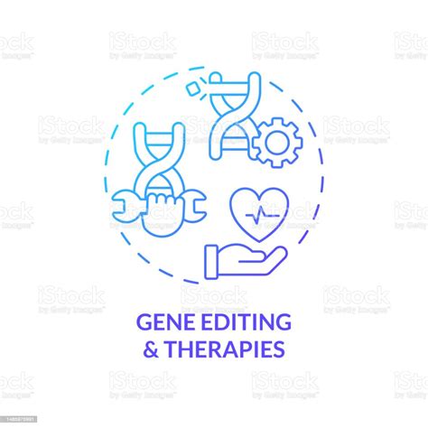 Gene Editing And Therapies Blue Gradient Concept Icon Stock