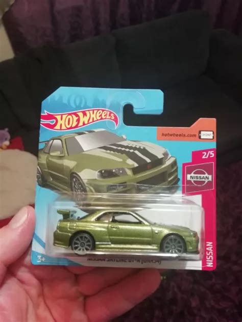 HOT WHEELS NISSAN SKYLINE GT R R34 Green New Short Card 23 99