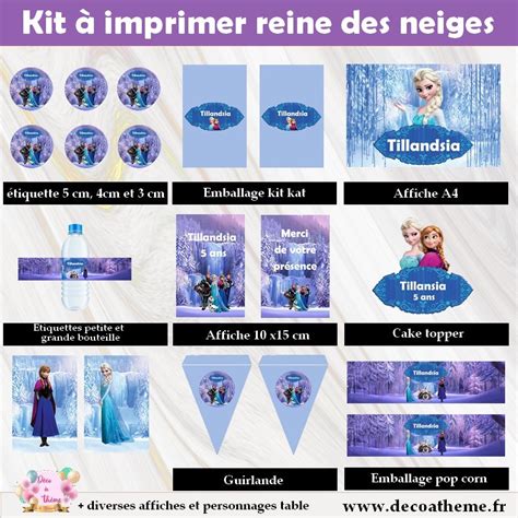 kit anniversaire reine des neiges à imprimer