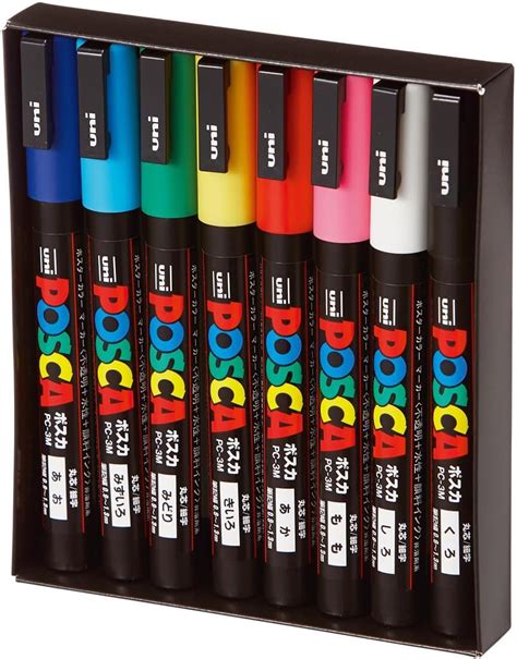 Posca Full Set Of Acrylic Paint Pens With Reversible Fine Point Pen