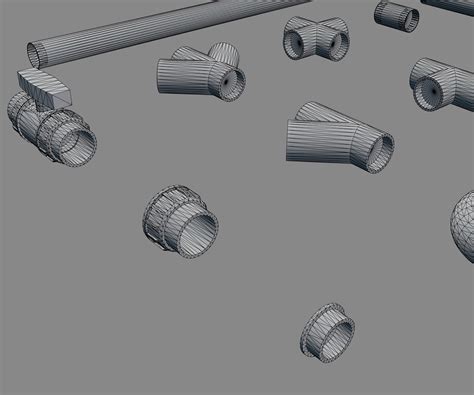 3d Pvc Modular Pipe Set Model Turbosquid 1429460